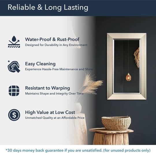 Head West 29" Brushed Nickel Framed Vanity Mirror